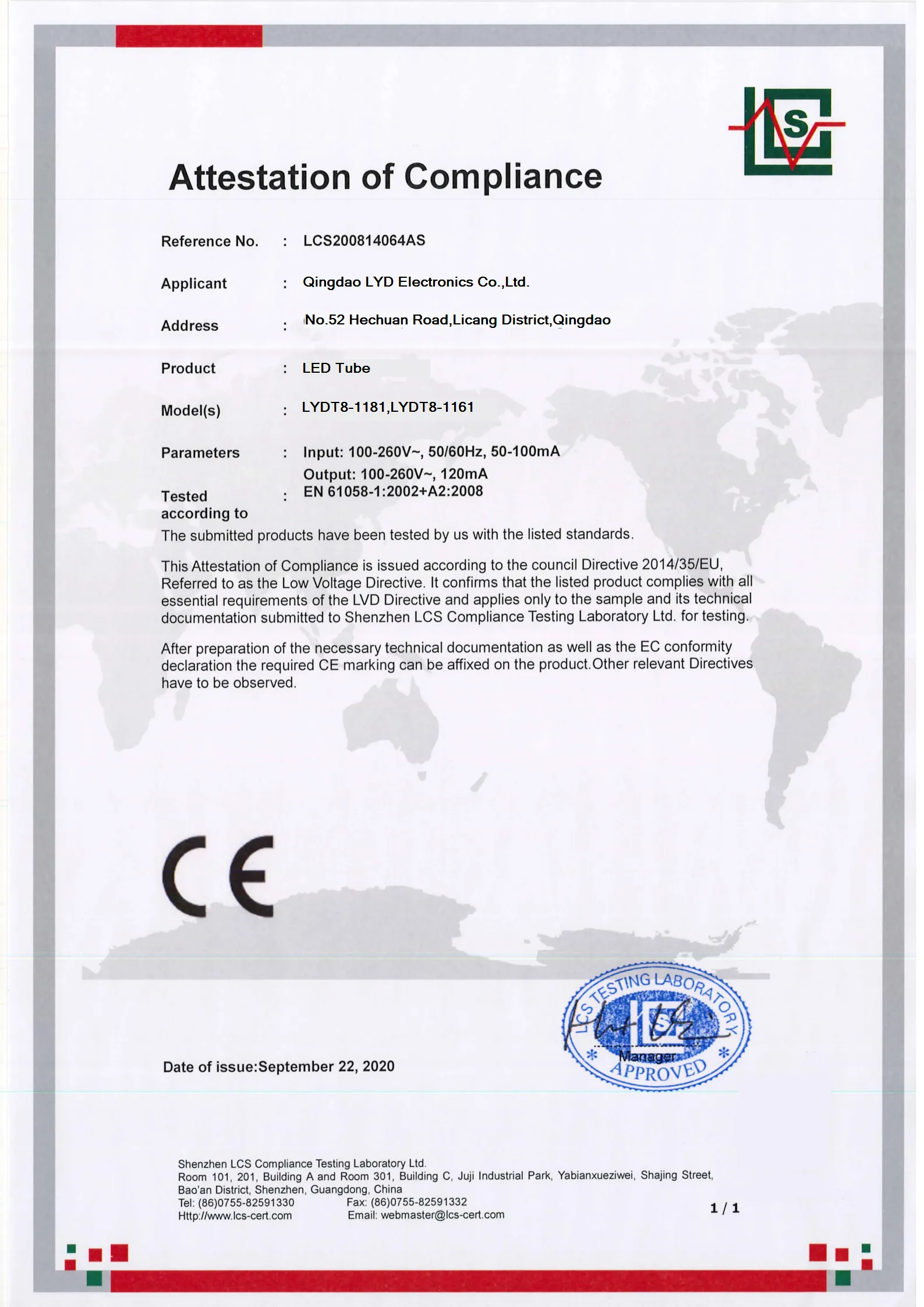 CE Certificate