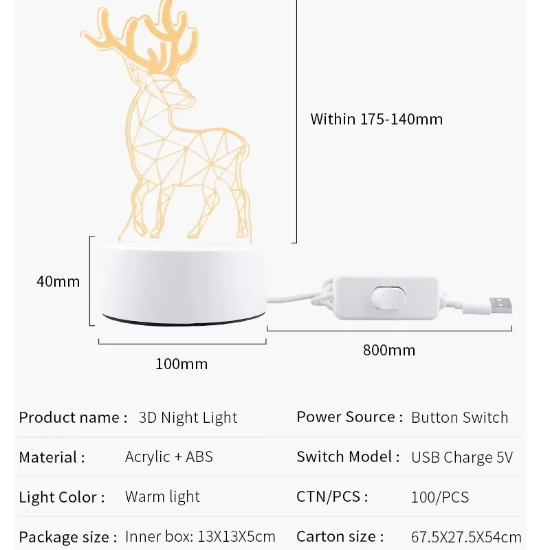 3d Acrylic Night Light Lamp